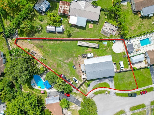 27645 SW 163rd Ave, Homestead, FL 33031 - aerial overview of property's location with a pool and property boundaries highlighted