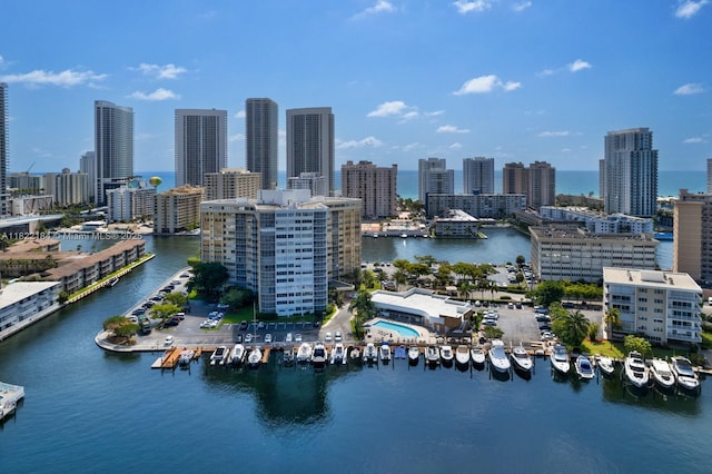 100 Golden Isles Dr Unit 101, Hallandale Beach, FL 33009 - bird's eye view of city skyline and a large body of water