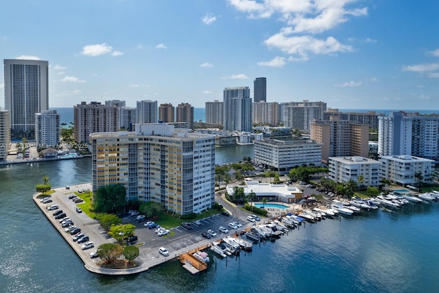 100 Golden Isles Dr Unit 101, Hallandale Beach, FL 33009 - aerial view of skyline and a large body of water