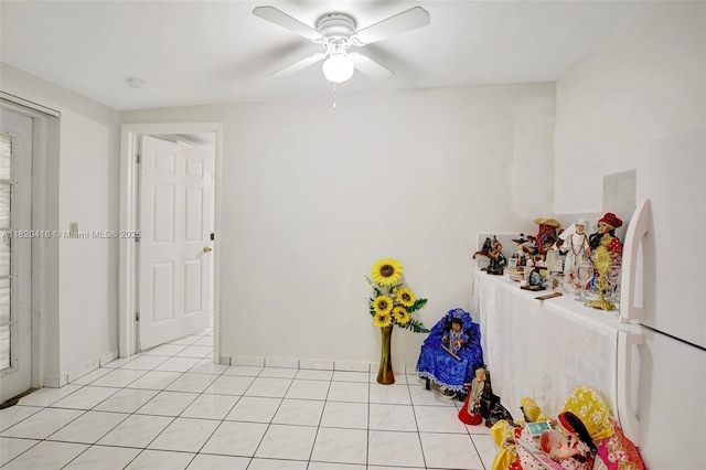 7950 NW 174th Ter, Hialeah, FL 33015 - game room with ceiling fan and light tile patterned floors