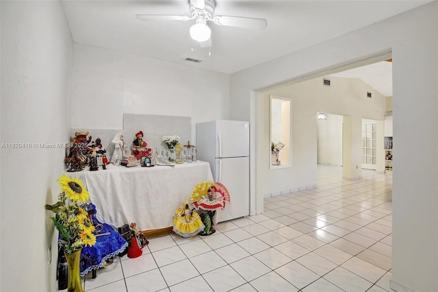 7950 NW 174th Ter, Hialeah, FL 33015 - recreation room featuring a ceiling fan, light tile patterned floors, and lofted ceiling