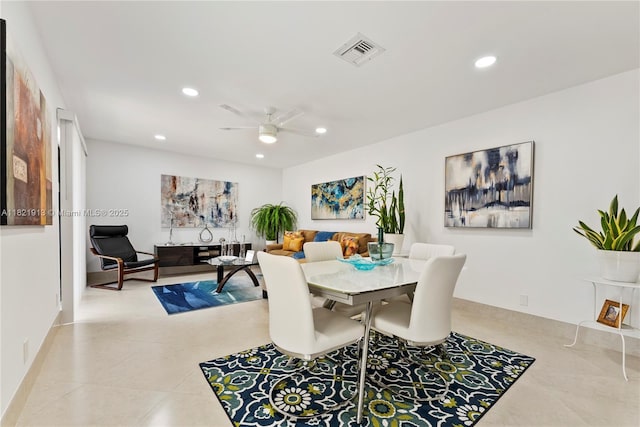 2571 NW 99th Ave, Coral Springs, FL 33065 - tiled dining area with ceiling fan and recessed lighting