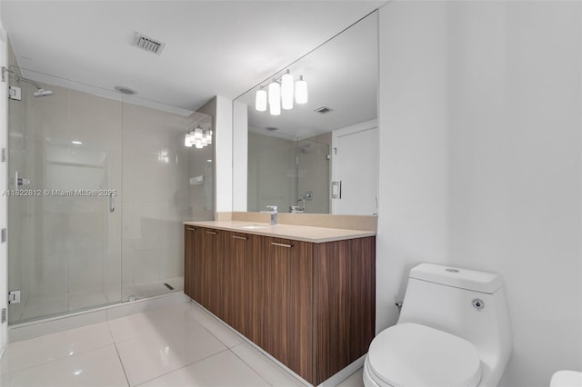 5252 NW 85th Ave Unit 1505, Doral, FL 33166 - full bathroom featuring a shower stall, vanity, and tile patterned floors