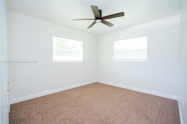 3313 N Ridge Rd, Tallahassee, FL 32305 - empty room featuring carpet flooring, plenty of natural light, and a ceiling fan