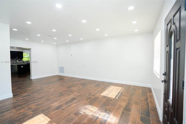 3313 N Ridge Rd, Tallahassee, FL 32305 - entryway featuring dark wood-style flooring and recessed lighting