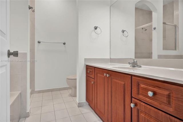 3086 SW 153rd Path, Miami, FL 33185 - full bathroom with a tile shower, tile patterned floors, and vanity