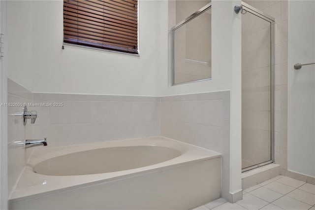 3086 SW 153rd Path, Miami, FL 33185 - full bathroom featuring a garden tub, a shower stall, and tile patterned flooring