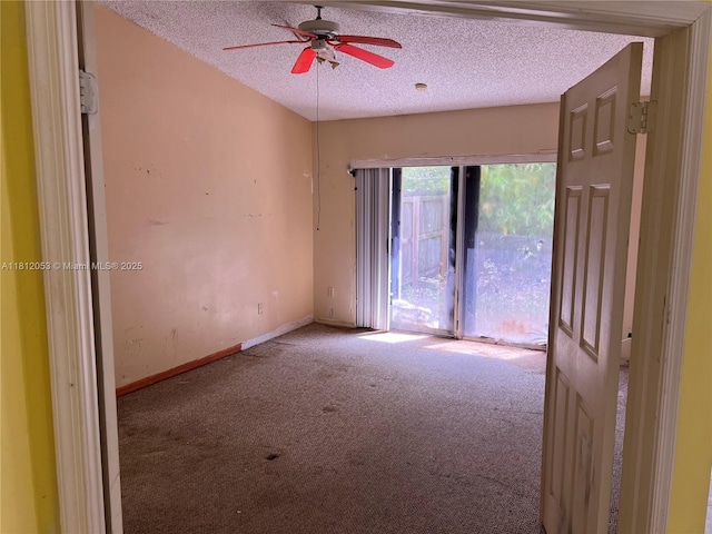 10831 SW 152nd Ct, Miami, FL 33196 - spare room featuring carpet floors, ceiling fan, and a textured ceiling