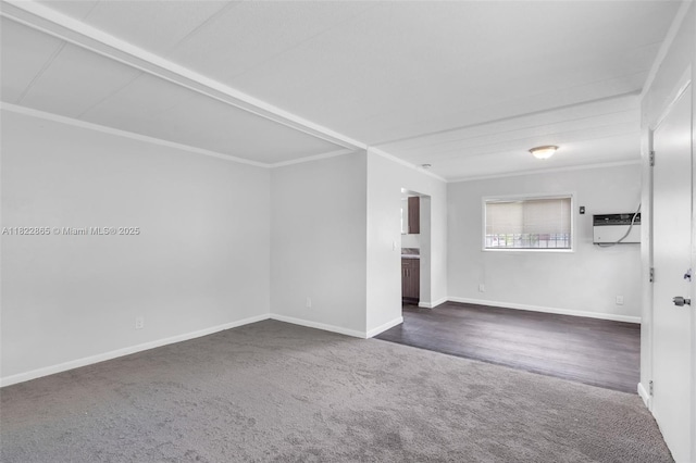 2135 NW 154th St, Miami Gardens, FL 33054 - spare room featuring dark carpet, ornamental molding, and a wall mounted AC