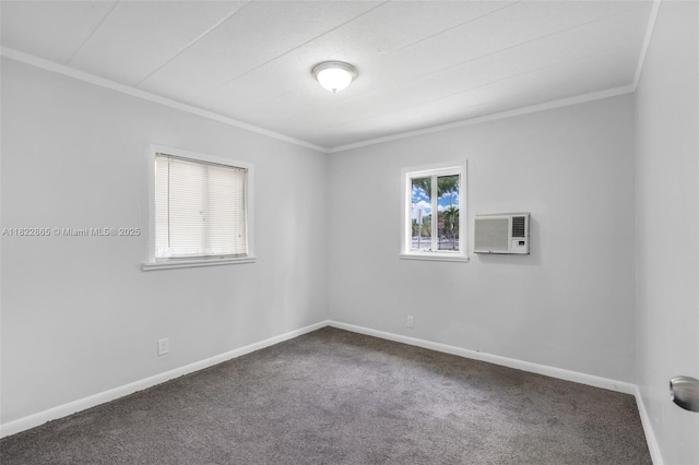 2135 NW 154th St, Miami Gardens, FL 33054 - spare room featuring ornamental molding, an AC wall unit, and carpet floors