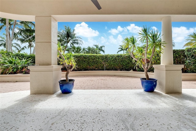 13611 Deering Bay Dr Unit 101, Coral Gables, FL 33158 - view of patio / terrace featuring ceiling fan