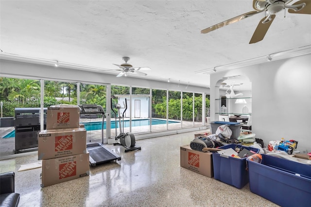 170 NW 105th St, Miami Shores, FL 33150 - view of pool featuring a ceiling fan
