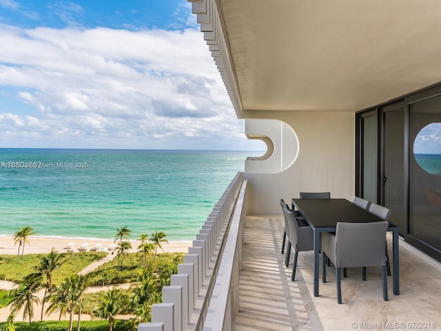 10205 Collins Ave Unit 1504, Bal Harbour, FL 33154 - balcony with view of water and beach and outdoor dining area