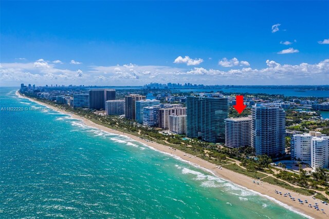 10205 Collins Ave Unit 1504, Bal Harbour, FL 33154 - view of urban area featuring waterfront with a beach