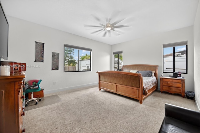 32106 SW 199th Pl, Homestead, FL 33030 - bedroom featuring light carpet and a ceiling fan