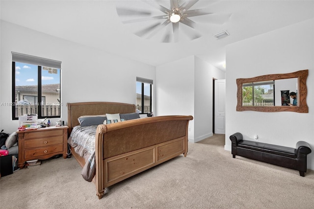 32106 SW 199th Pl, Homestead, FL 33030 - bedroom featuring light carpet and a ceiling fan