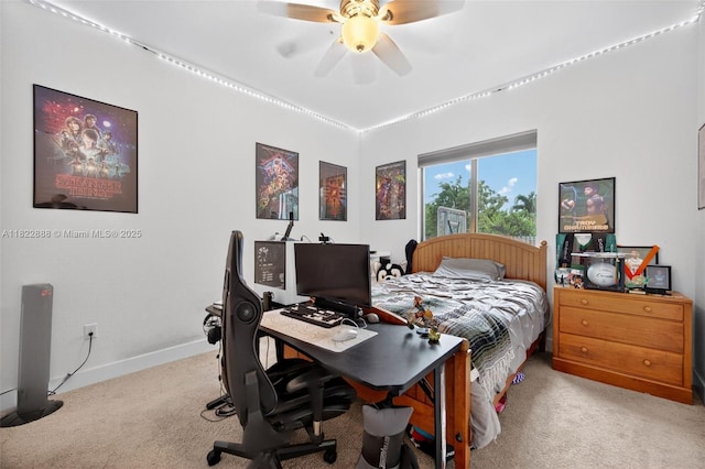 32106 SW 199th Pl, Homestead, FL 33030 - bedroom featuring carpet flooring, a desk, and a ceiling fan