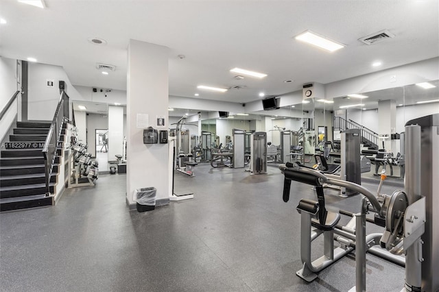 251 174th St Unit 218, Sunny Isles Beach, FL 33160 - exercise room featuring recessed lighting