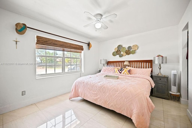 15013 SW 65th Ter, Miami, FL 33193 - bedroom with light tile patterned floors and ceiling fan