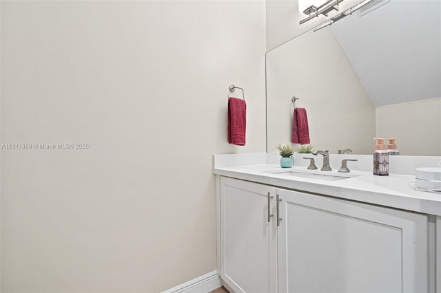 9265 NW 16th St, Pembroke Pines, FL 33024 - bathroom with vanity and lofted ceiling