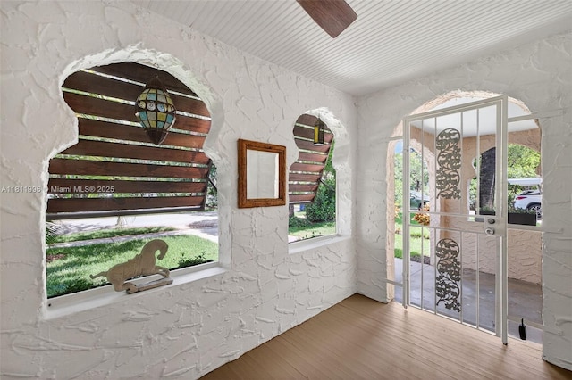 1314 SE 1st Ave, Fort Lauderdale, FL 33316 - doorway featuring wood finished floors and ceiling fan