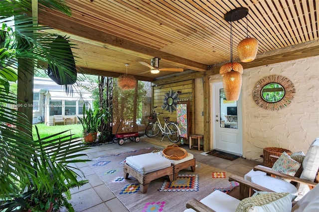 1314 SE 1st Ave, Fort Lauderdale, FL 33316 - view of patio featuring a ceiling fan and an outdoor living space