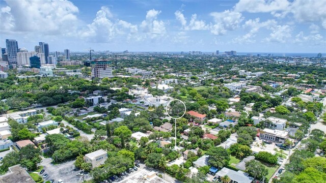 1314 SE 1st Ave, Fort Lauderdale, FL 33316 - aerial view of property's location with city skyline