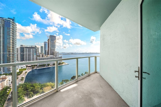 1900 N Bayshore Dr Unit 2104, Miami, FL 33132 - balcony with a water view and a view of city