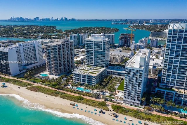 6899 Collins Ave Unit 1409, Miami Beach, FL 33141 - drone / aerial view of city skyline and expansive coastline
