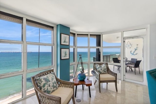 6423 Collins Ave Unit 1605, Miami Beach, FL 33141 - sunroom featuring a water view