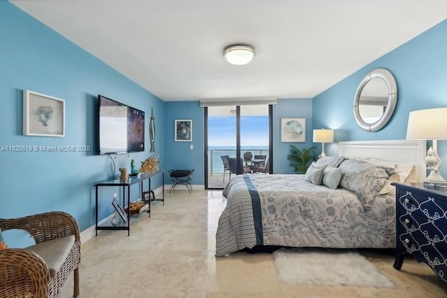 6423 Collins Ave Unit 1605, Miami Beach, FL 33141 - bedroom featuring access to outside and a wall of windows
