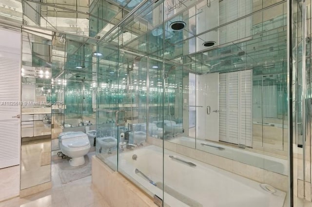 6423 Collins Ave Unit 1605, Miami Beach, FL 33141 - bathroom with tile patterned floors and a bidet