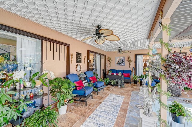 30 Bunker Ln Fl, Grove City-Rotonda, FL 33947 - view of patio featuring ceiling fan and outdoor lounge area