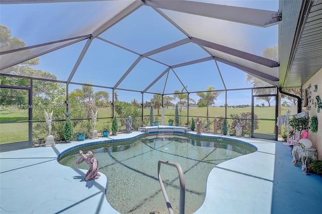 30 Bunker Ln Fl, Grove City-Rotonda, FL 33947 - swimming pool featuring a patio area and glass enclosure
