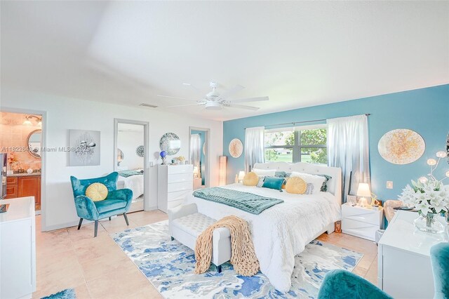 30 Bunker Ln Fl, Grove City-Rotonda, FL 33947 - bedroom with ceiling fan and light tile patterned floors