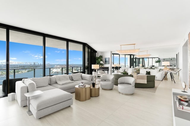 1000 Biscayne Blvd Unit 3402, Miami, FL 33132 - tiled living room with a wall of windows and plenty of natural light