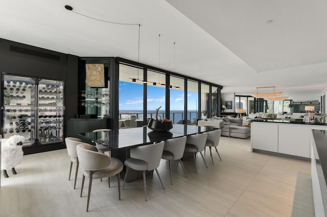 1000 Biscayne Blvd Unit 3402, Miami, FL 33132 - dining space featuring expansive windows and light tile patterned floors
