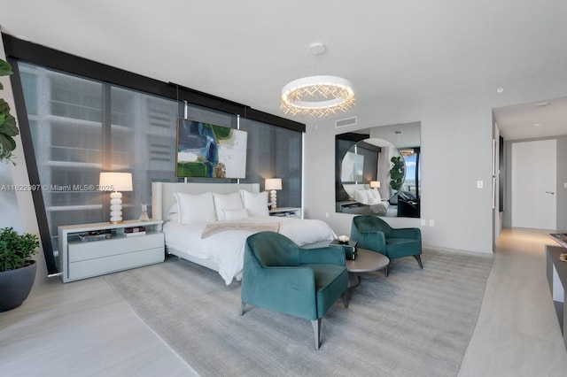 1000 Biscayne Blvd Unit 3402, Miami, FL 33132 - bedroom featuring a chandelier and wood finished floors