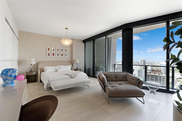1000 Biscayne Blvd Unit 3402, Miami, FL 33132 - bedroom featuring floor to ceiling windows and access to outside