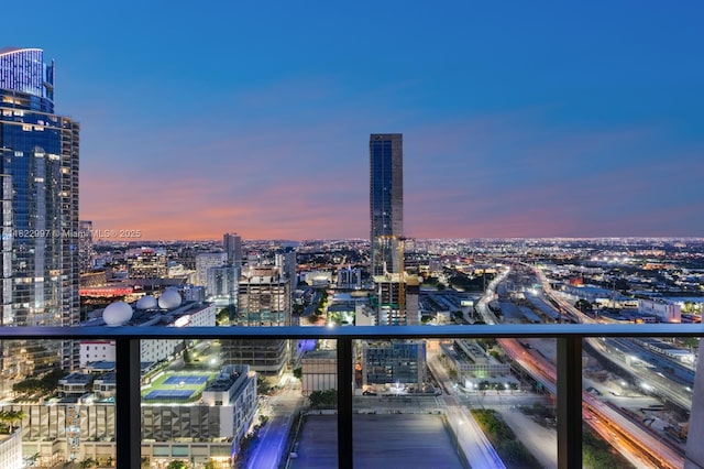 1000 Biscayne Blvd Unit 3402, Miami, FL 33132 - balcony at dusk featuring a city view