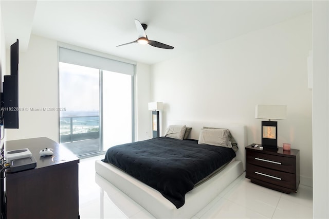 900 Biscayne Blvd Unit 2210, Miami, FL 33132 - bedroom featuring a ceiling fan and light tile patterned floors