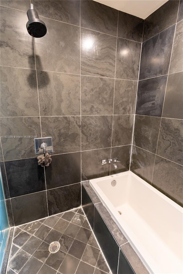 900 Biscayne Blvd Unit 2210, Miami, FL 33132 - bathroom featuring a tile shower and a relaxing tiled tub