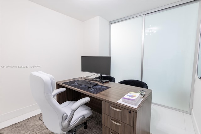 900 Biscayne Blvd Unit 2210, Miami, FL 33132 - office with baseboards and light tile patterned flooring