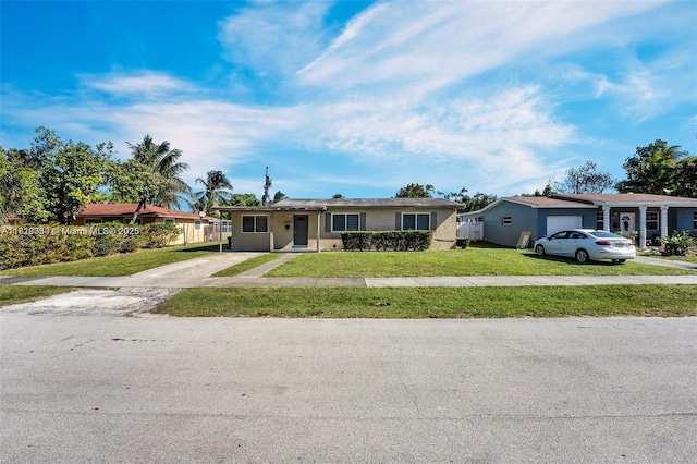 19801 NE 1st Ave, Miami, FL 33179 - ranch-style home featuring a front yard, concrete driveway, and stucco siding