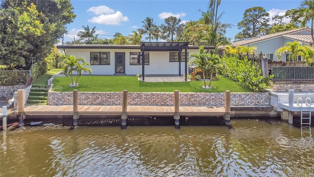 2413 Gulfstream Ln, Fort Lauderdale, FL 33312 - rear view of property with a water view and stucco siding