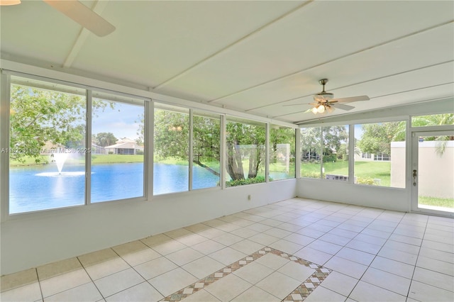 2278 SW Olympic Club Ter, Palm City, FL 34990 - unfurnished sunroom featuring ceiling fan and healthy amount of natural light