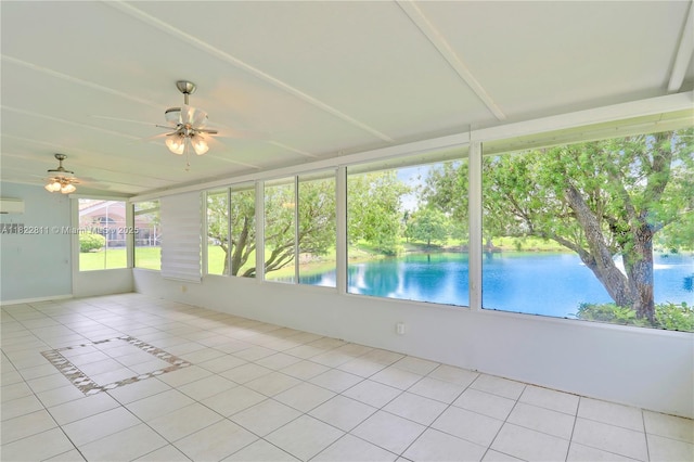 2278 SW Olympic Club Ter, Palm City, FL 34990 - unfurnished sunroom with ceiling fan, tile patterned flooring, and plenty of natural light