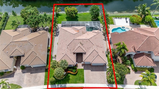 1001 SW 189th Ave, Pembroke Pines, FL 33029 - view from above of property featuring property parcel outlined and a large body of water
