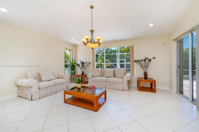 1001 SW 189th Ave, Pembroke Pines, FL 33029 - living area with a chandelier and recessed lighting
