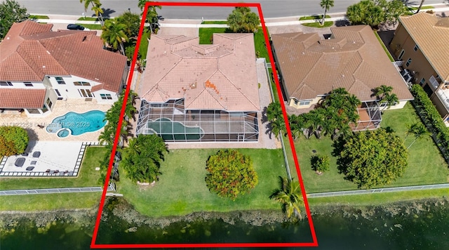 1001 SW 189th Ave, Pembroke Pines, FL 33029 - aerial view of residential area with property parcel outlined